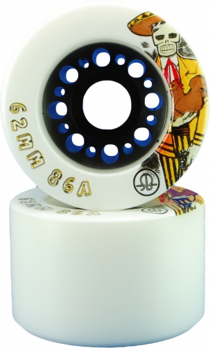 RollerBones Day Of The Dead 92A Speed/Derby Wheels - Set Of 8 Wheels With Nylon Core For Roller Skating